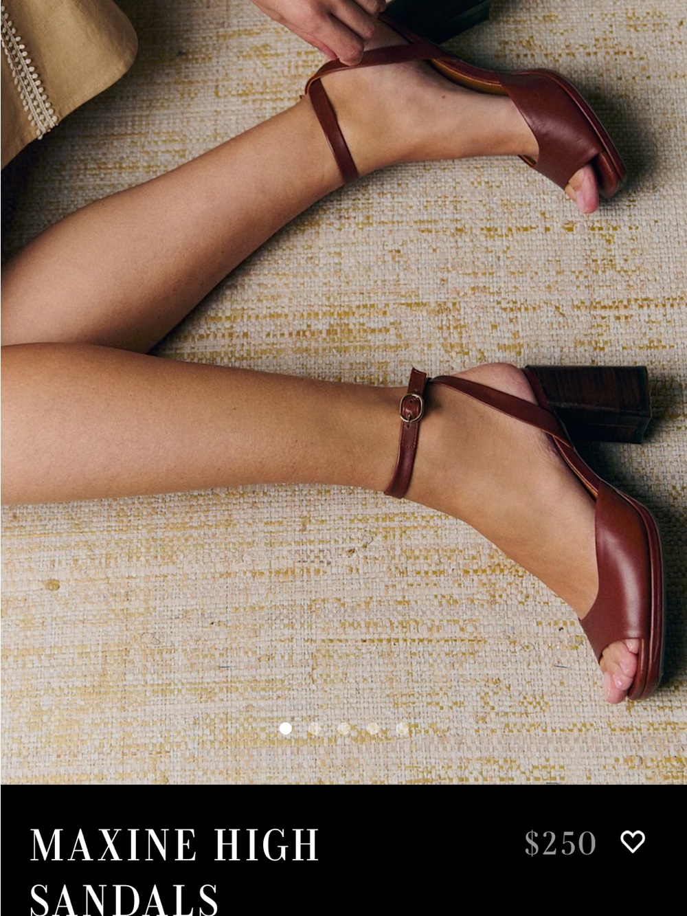Sezane Maxine High Sandals Smooth Camel - Size 39